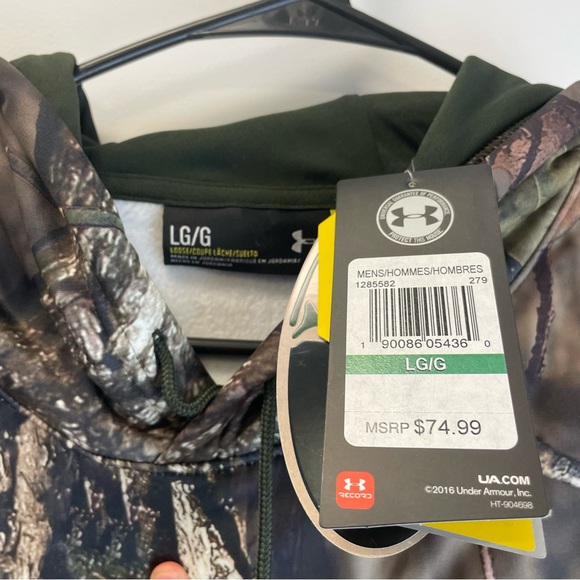 Under Armour Mens Storm Camo Hunting Clothes Hoodie Fleece Like Real Tree Size L - Picture 8 of 12